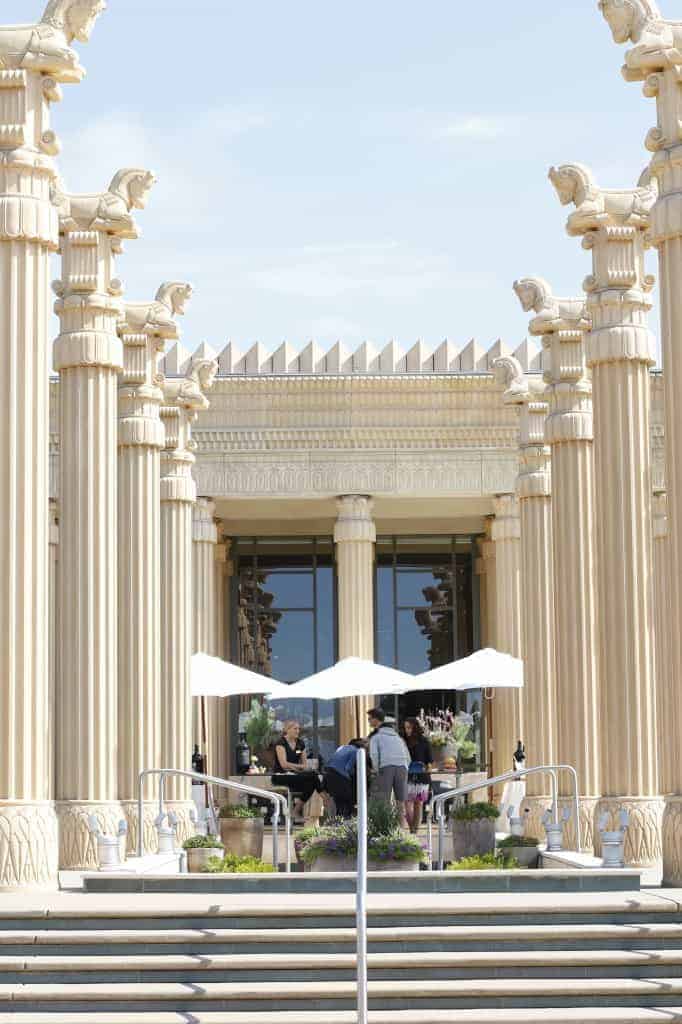 Columns line the entryway to Darioush winery