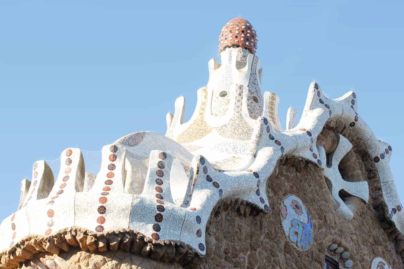 top of a building in park guell