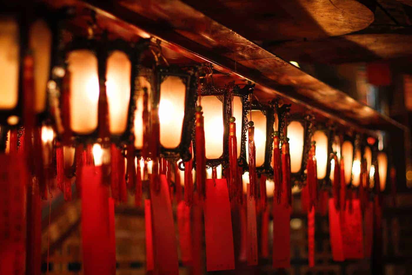 lanterns at man mo temple