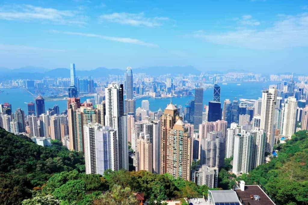 view of Hong Kong's skyscrapers 