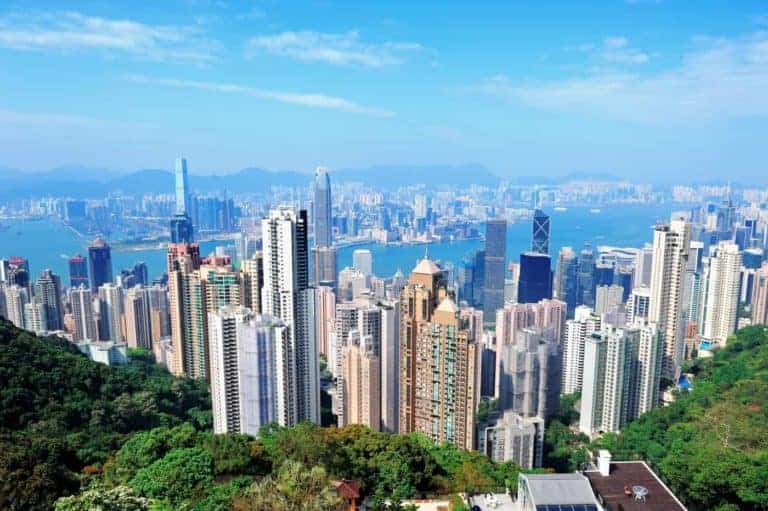 view of Hong Kong's skyscrapers