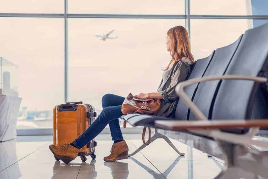 female traveler at the airport