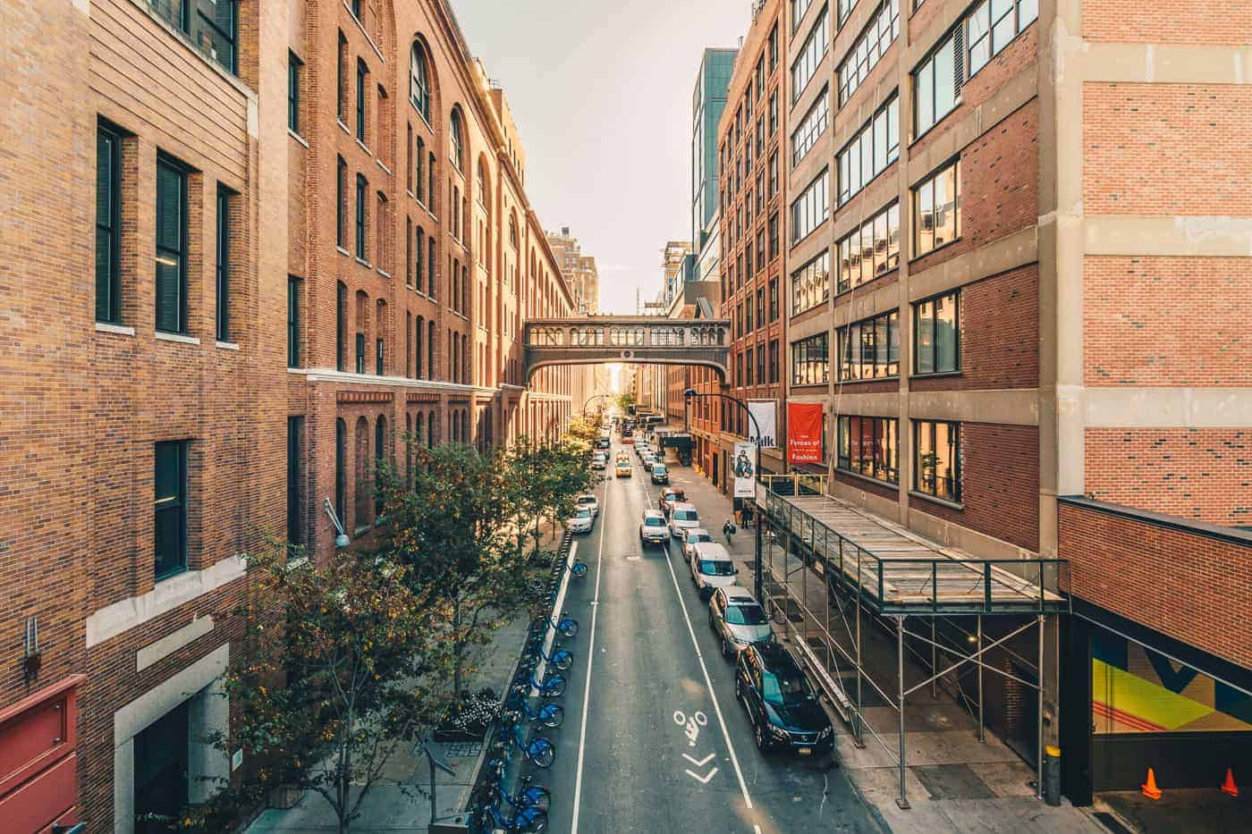 view from the High Line park in New York City