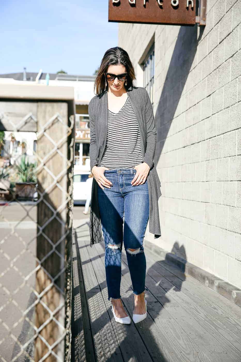 multiway wrap top as a casual outer layer