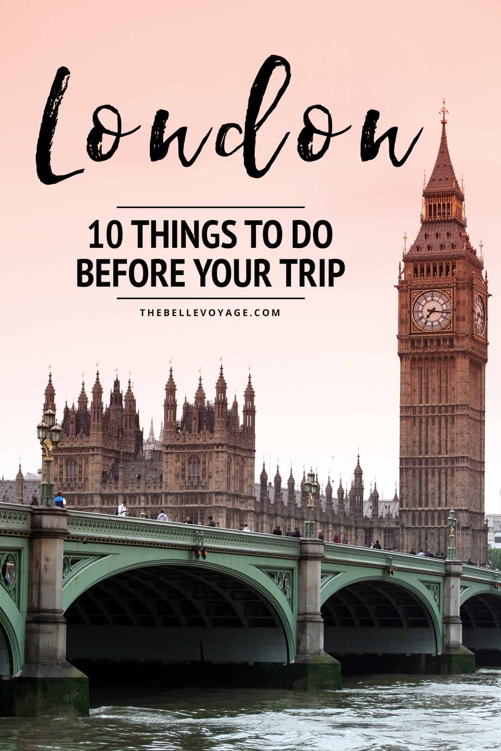 checklist for traveling to London things to know