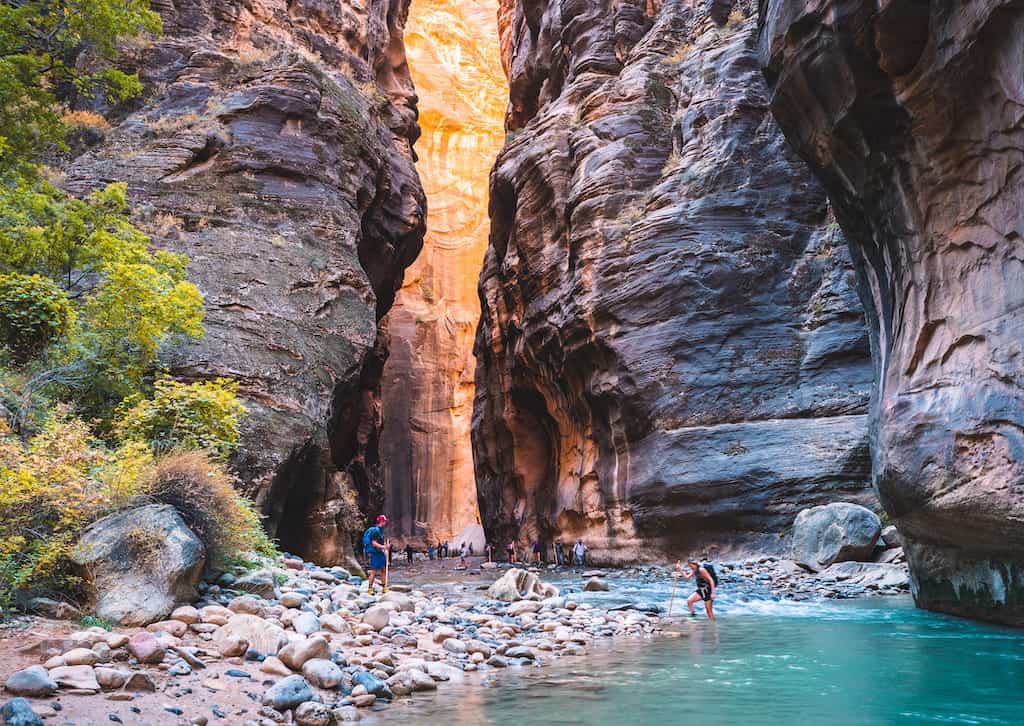 river in a narrow red canyon