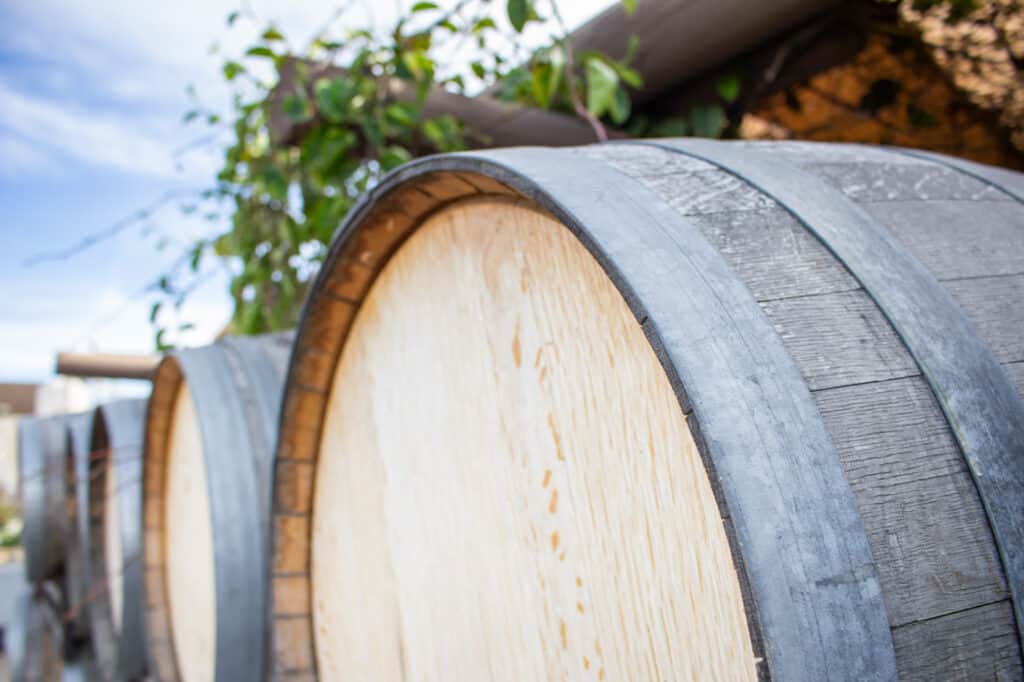 wooden wine barrel