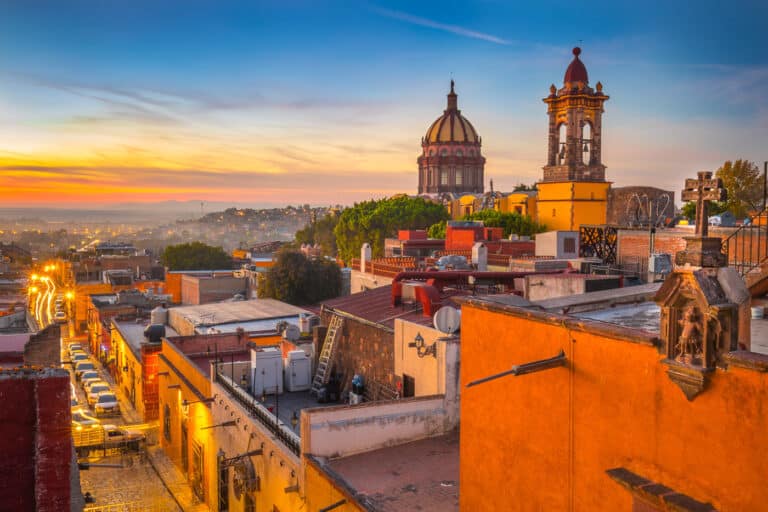 night skyline of San Miguel de Allende mexico