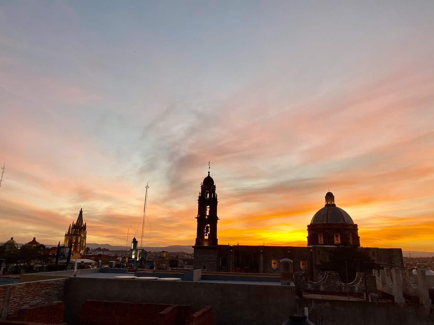 rooftops at sunset in San Miguel de allende