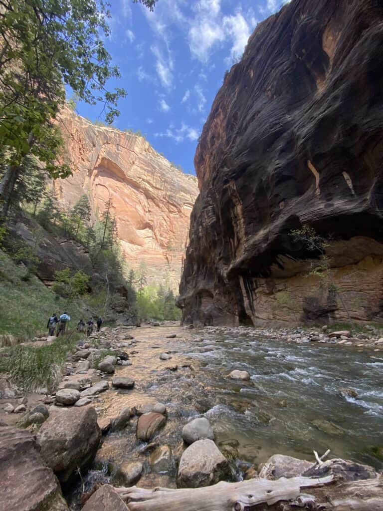 upstream river hike