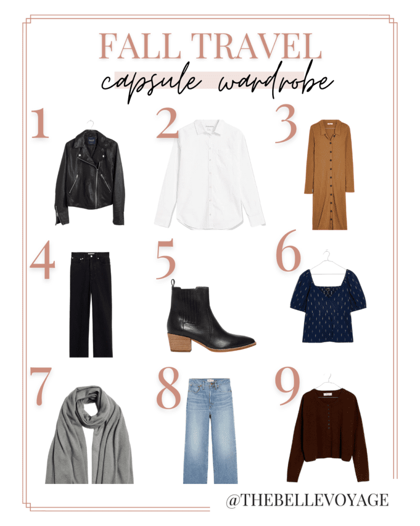 fall travel capsule wardrobe