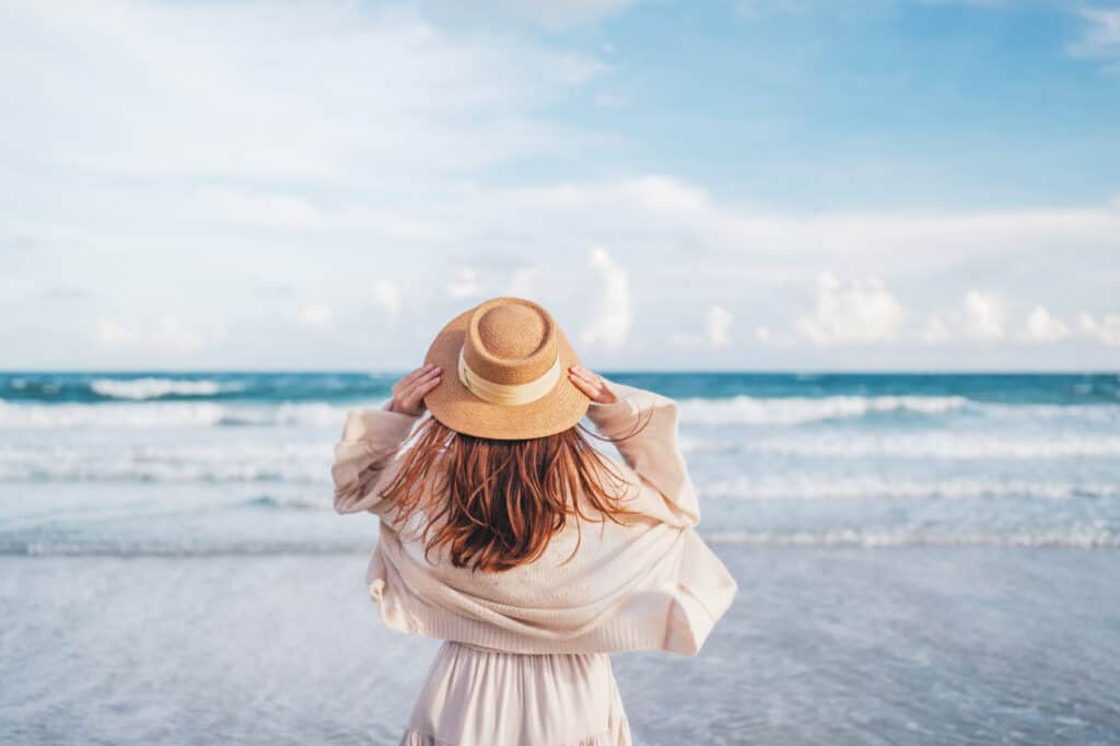 woman relaxing at the beach