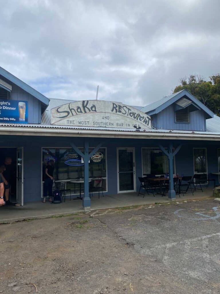 front of the shaka restaurant 