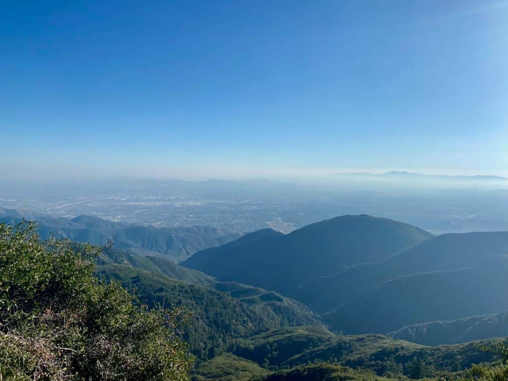green mountains surround the valley in San Bernardino California