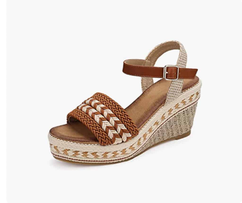 brown mid heel espadrille shoes