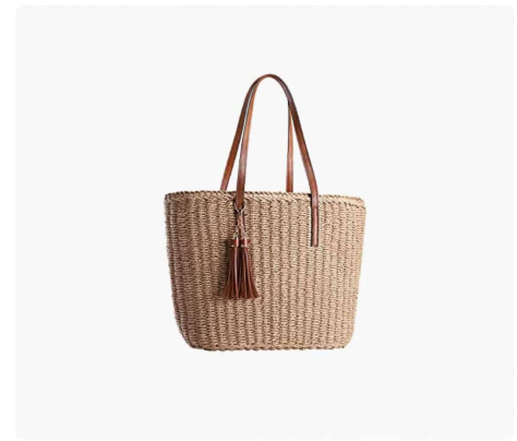 large straw tote bag