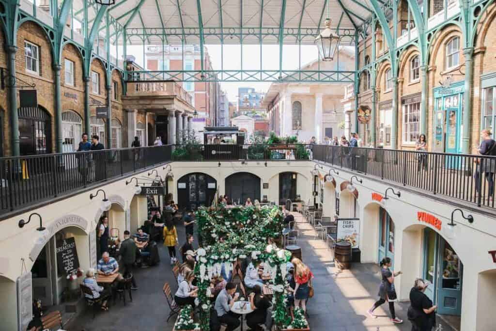 Indoor Covent Garden market in London