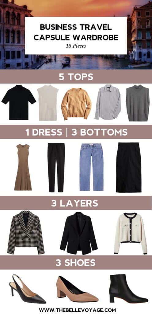 15 clothing pieces that create a women's business casual capsule wardrobe