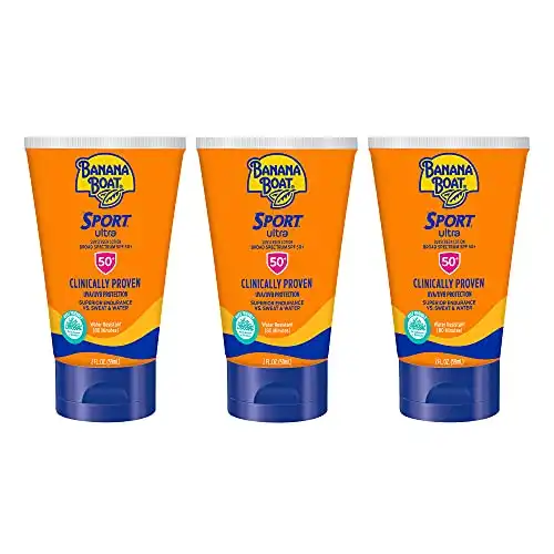 Banana Boat Sport Sunscreen, SPF 50, Travel Size, 2 Fl Oz. - Pack of 3