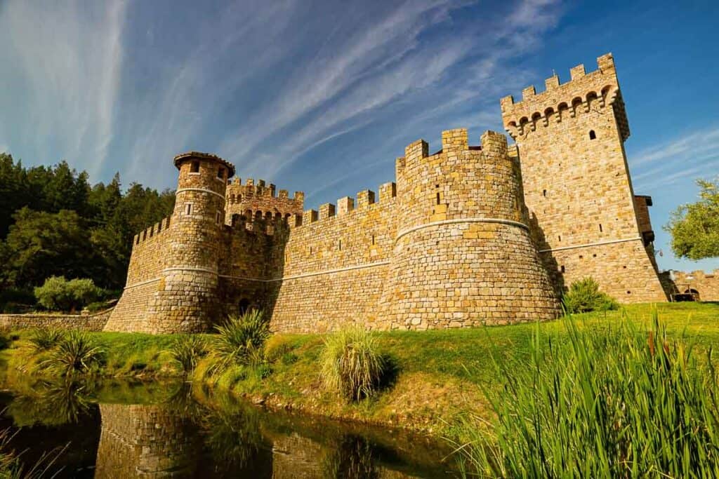 a Napa Valley winery built in the style of a 14th century Tuscan castle