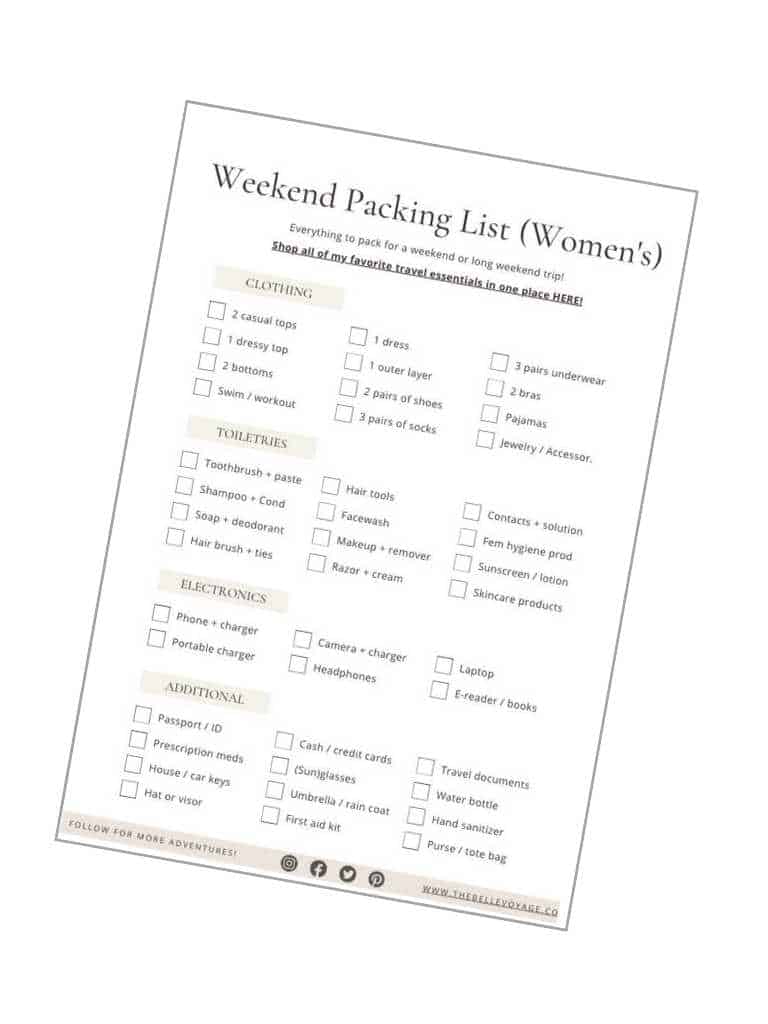 Weekend Packing List for Fall