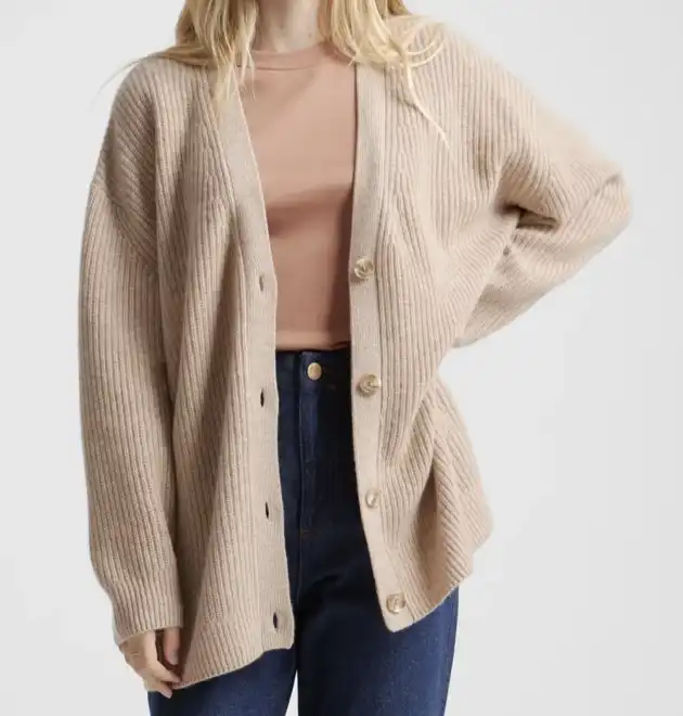 Oversized Cashmere Cardigan Sweater