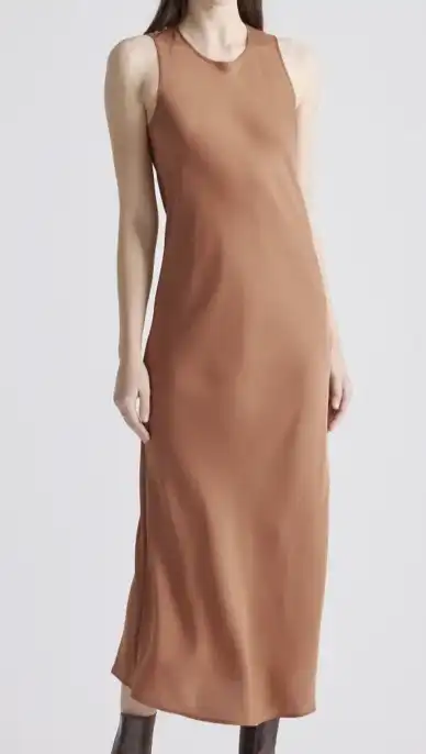 Washable Silk Tank Midi Dress