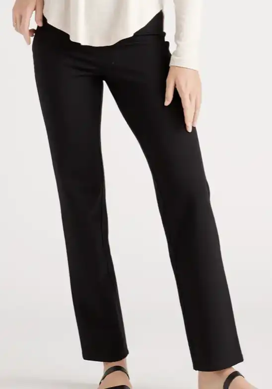 Straight Leg Black Ponte Pants